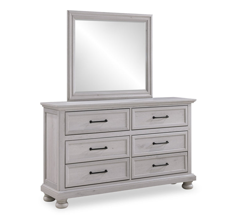 Kylie 5pc Bedroom Set with Storage Bed, Dresser & Mirror, Sand - Queen Size