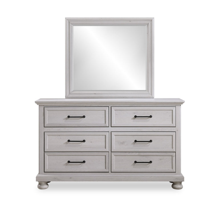 Kylie 5pc Bedroom Set with Storage Bed, Dresser & Mirror, Sand - Queen Size