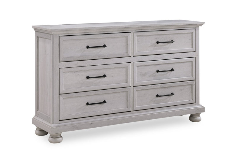 Kylie 6pc Bedroom Set with Storage Bed, Dresser, Mirror & Nightstand, Sand - King Size