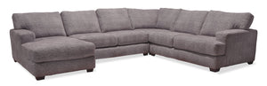 Lavvish 4-Piece Chenille Left-Facing Sectional - Dove Grey
