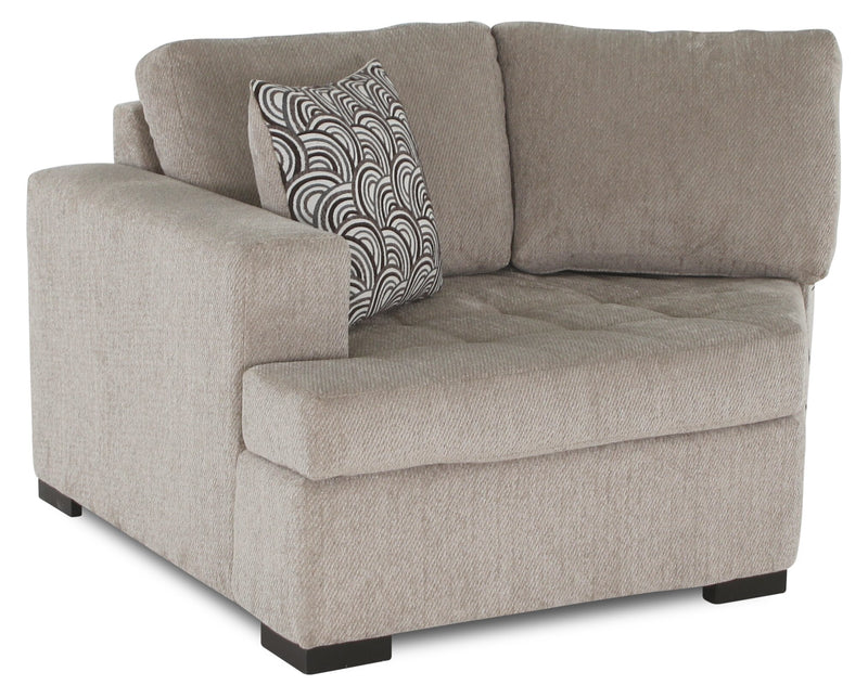 Made in Canada Legend 2-Piece Left-Facing Chenille Fabric Cuddler Sectional - Platinum Beige