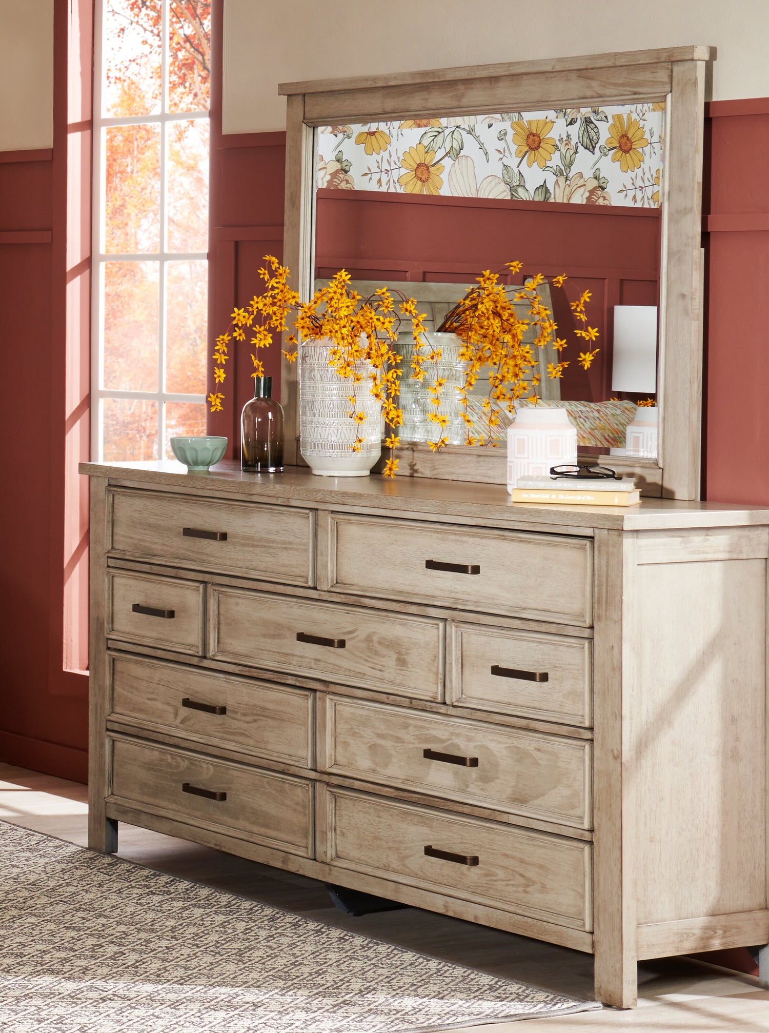 Levi Bedroom 9-Drawer Dresser, 67"W x 38"H, Wood - Drift Grey - The Brick Levi Bedroom 9-Drawer Dresser, 67"W x 38"H, Wood - Drift Grey - The Brick
