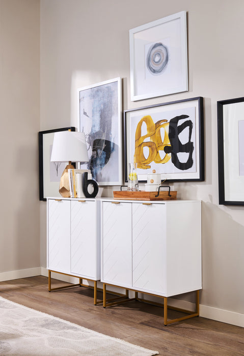 Lottie 28.5\" 2-Door Accent Cabinet - Glossy White