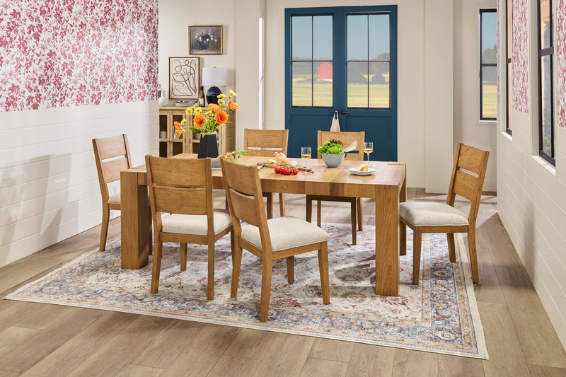Lotus Dining Chair with Polyester Fabric, Wood, Slat-back - Natural