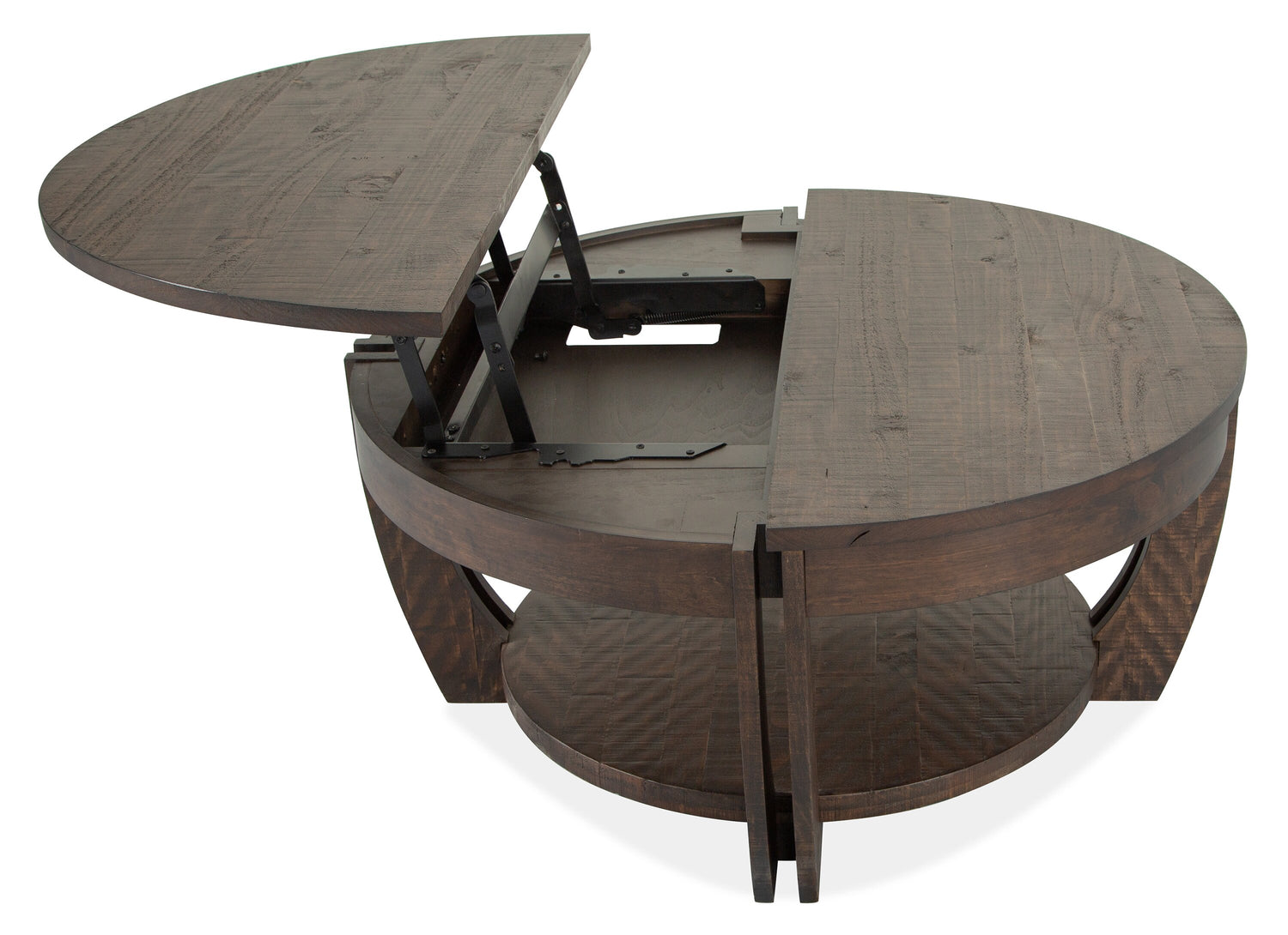 Lyndale 38" Traditional Round Lift Top Coffee Table with Storage an ...