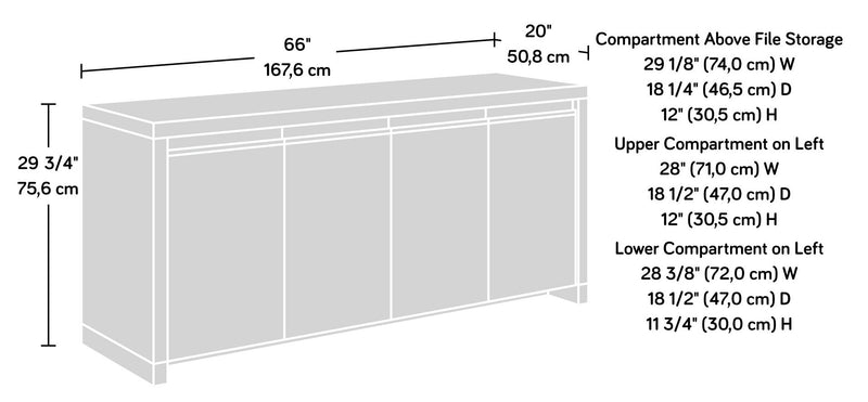 Manhattan Gate Commercial Grade 4 Door Credenza - Mystic Oak