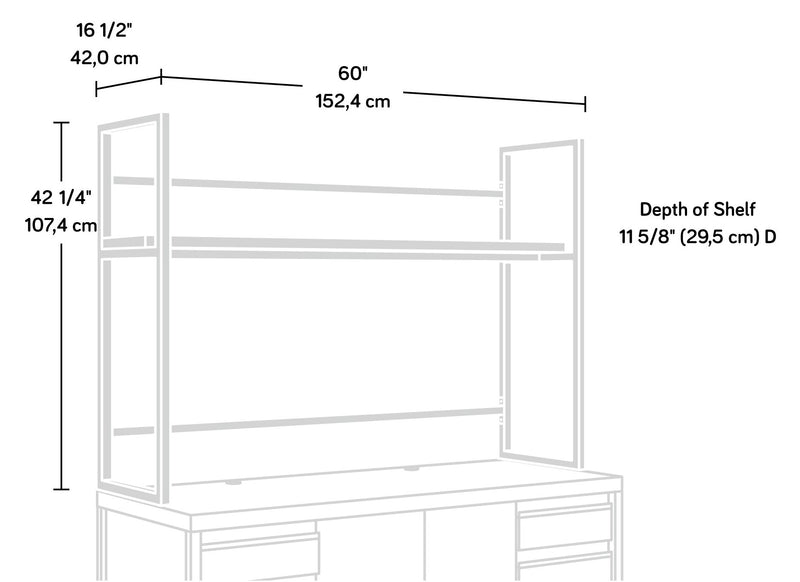 Manhattan Gate 60\" Commercial Grade Computer Hutch with Shelf - Mystic Oak