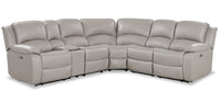 Marcel 6-Piece Genuine Leather Reclining Sectional - Grey 