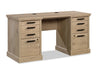 Mason Peak 59.06\" Commercial Grade 6-Drawer Credenza Office Desk - Prime Oak