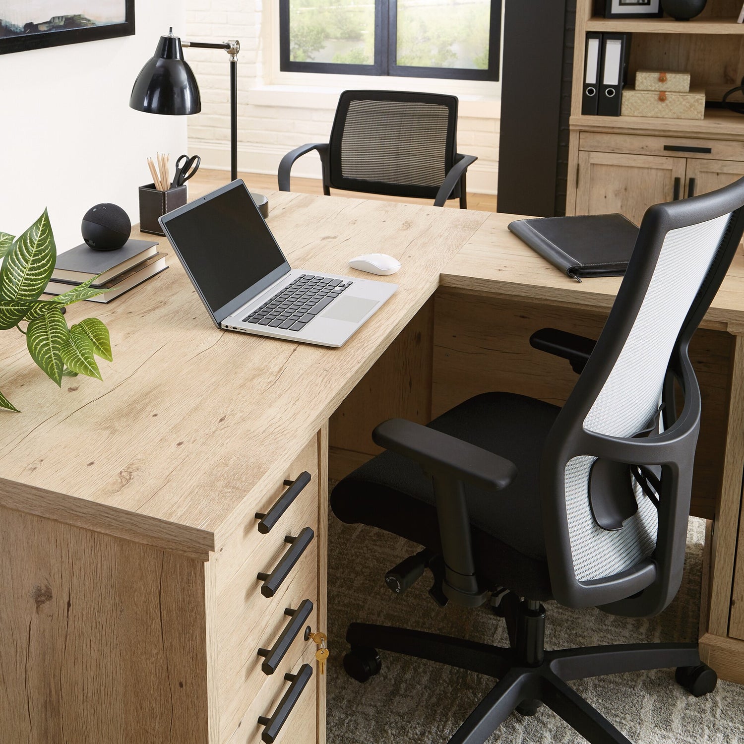 Mason Peak Commercial Grade L-Shaped Office Desk with