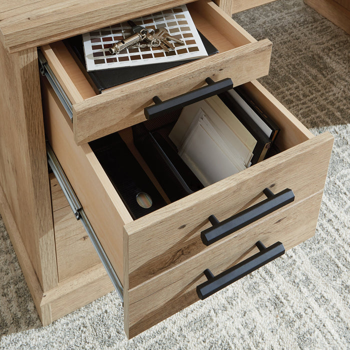 Mason Peak 71.10\" Commercial Grade Executive Office Desk with 6-Drawers - Prime Oak