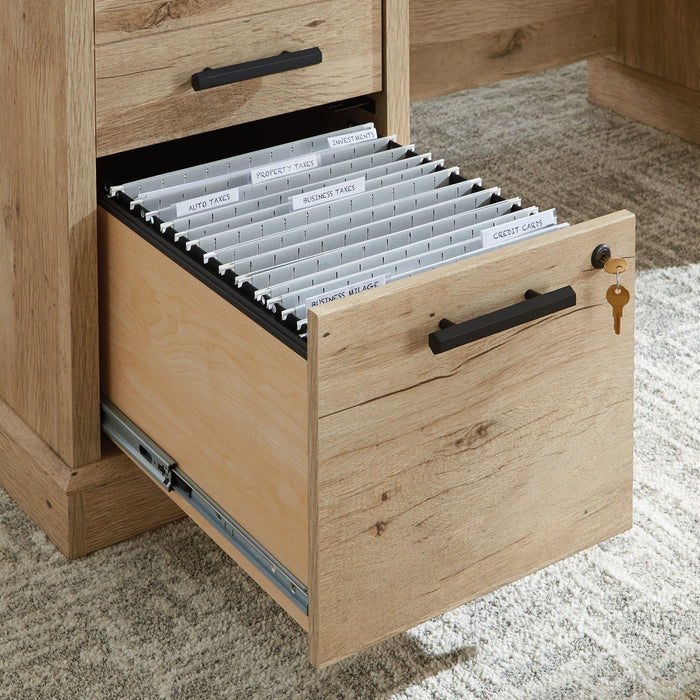 Mason Peak 71.10\" Commercial Grade Executive Office Desk with 6-Drawers - Prime Oak