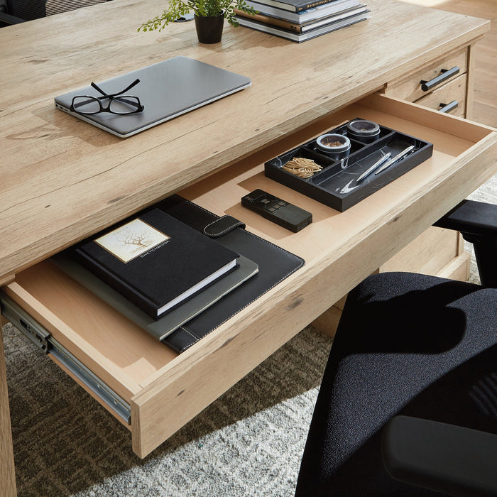 Mason Peak 71.10\" Commercial Grade Executive Office Desk with 6-Drawers - Prime Oak