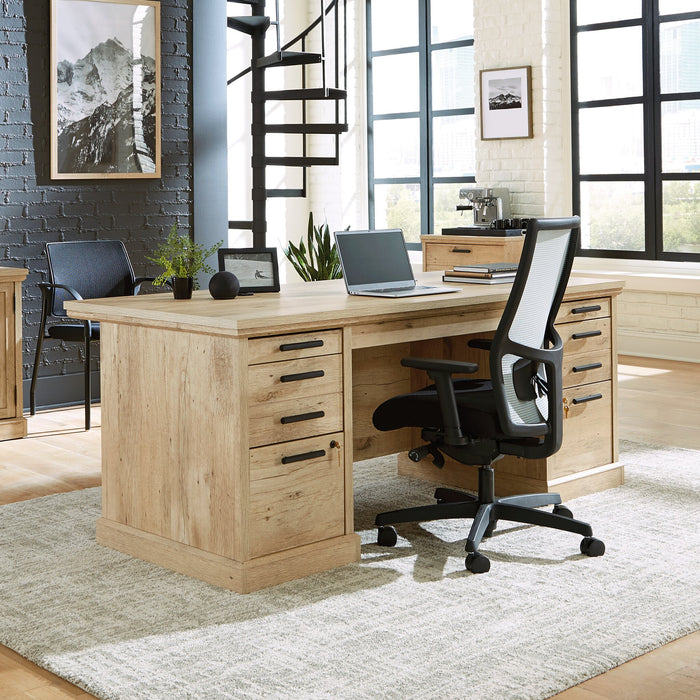 Mason Peak 71.10\" Commercial Grade Executive Office Desk with 6-Drawers - Prime Oak