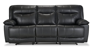 Novo Leather Look Fabric Sofa Grey The Brick