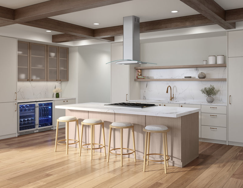 Brisas by Zephyr  30\" Curved Glass Range Hood - Stainless Steel - BML-E30CG