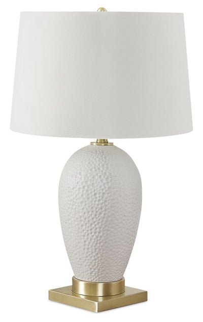 26" White and Gold Table Lamp|Lampe de table de 26 po blanche et dorée