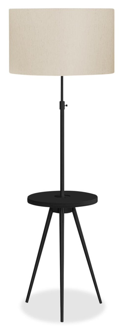 63" Black Metal Tripod Floor Lamp with USB Port|Lampe à pied de style trépied de 63 po en métal noir avec port USB
