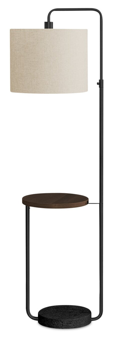 67" Black Metal Floor Lamp with USB Port|Lampe à pied de 67 po en métal noir avec port USB