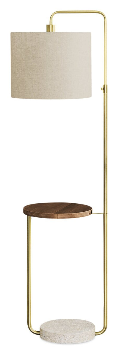 67" Brass Metal Floor Lamp with USB Port|Lampe à pied de 67 po en métal laiton avec port USB