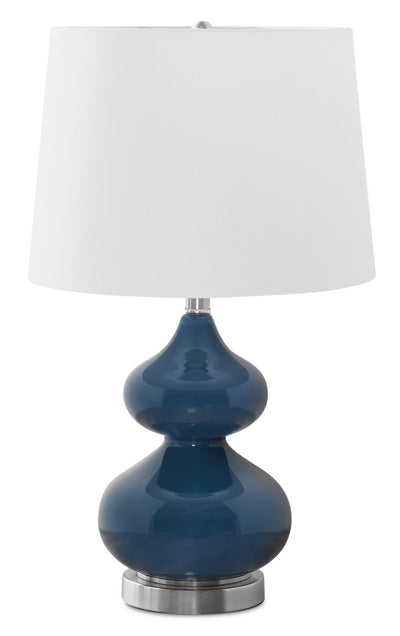 24" Blue Glass Table Lamp|Lampe de table de 24 po en verre bleu
