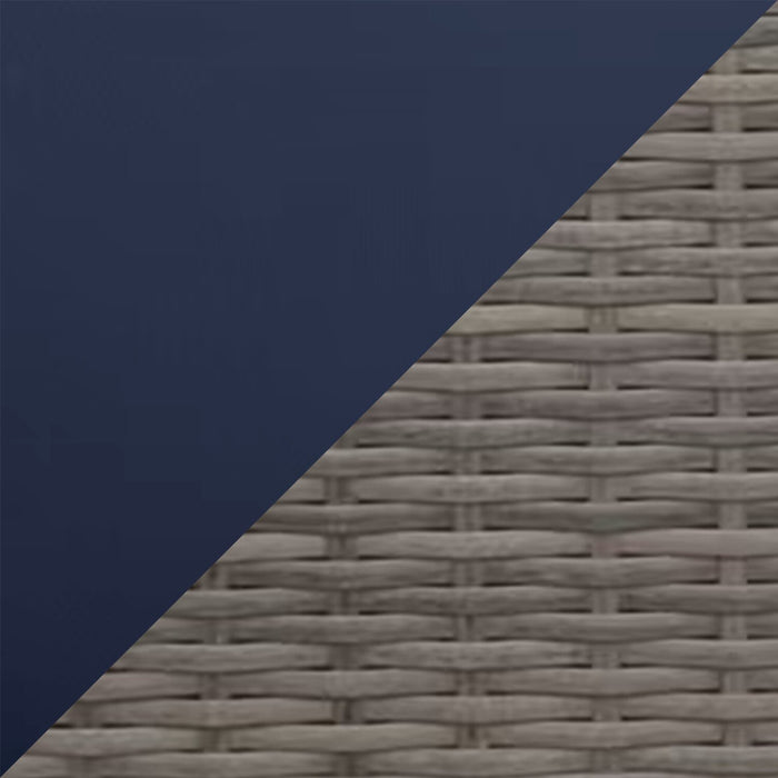 Naples Outdoor Patio Chair - Hand-Woven Resin Wicker, UV & Weather Resistant - Natural/Blue