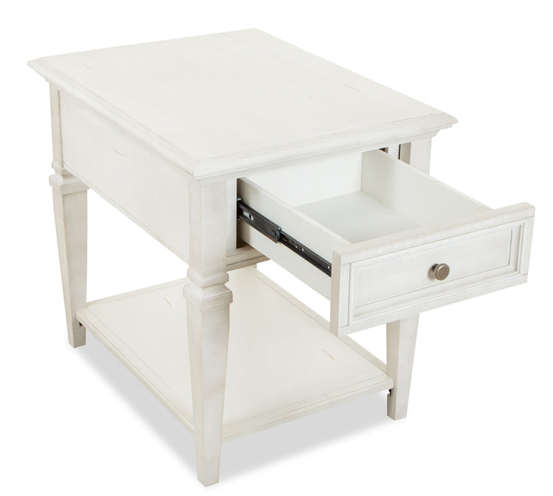 Newman  20\" Traditional End Table with Storage and Shelf - Alabaster White Pine