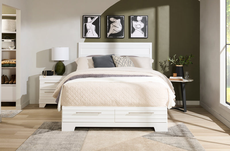 Olivia Bedside 2-Drawer Nightstand, 23.5\"W x 25.2\"H, Made in Canada - White