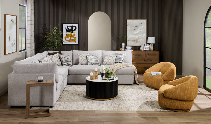 Orrie 11.75\" C-Shaped Chairside Table - Taupe