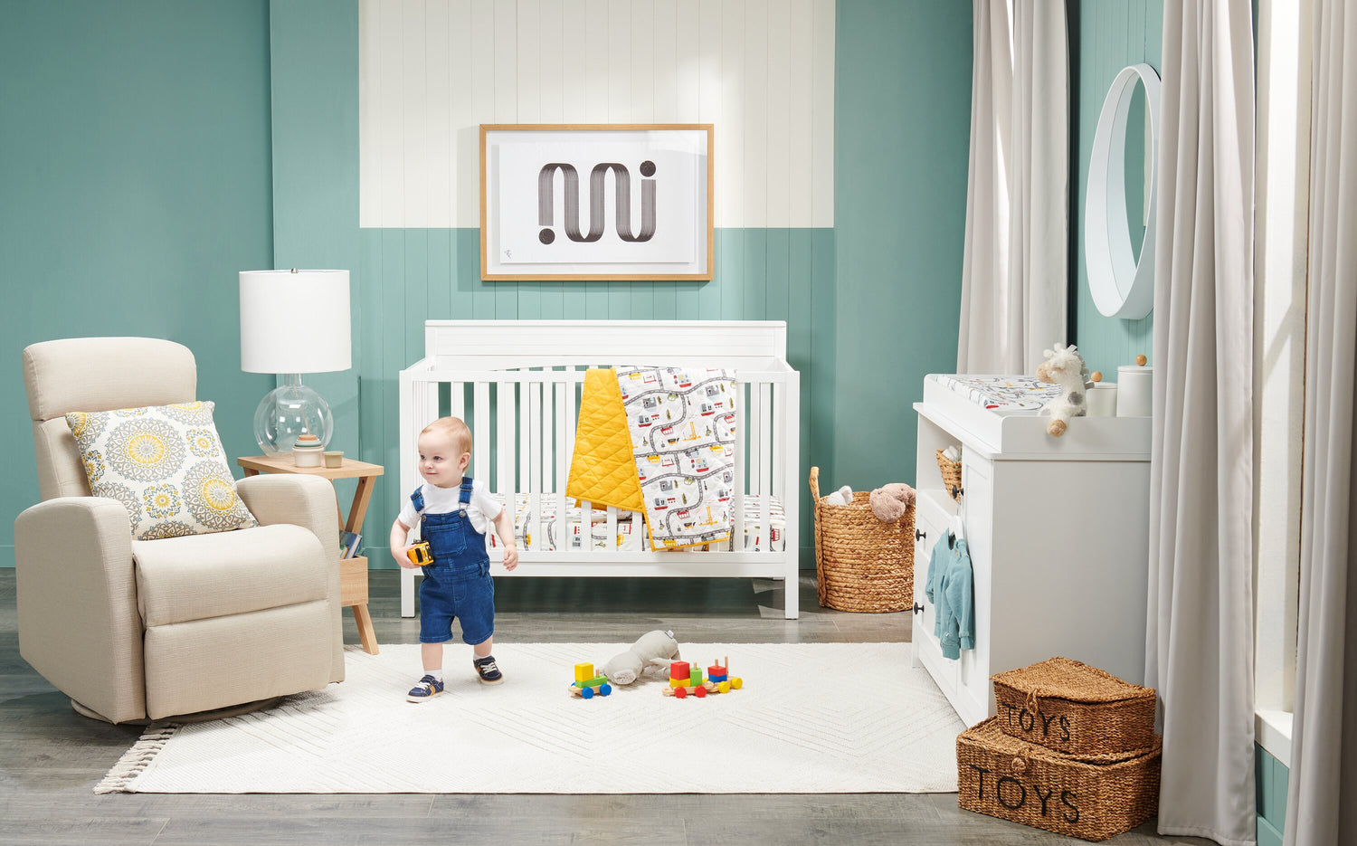 Penny Linen-Look Fabric Swivel Rocker Reclining Chair