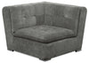 Scott Living Plaza Modular 42.5\" Fabric Corner Chair with Tufted Back Cushions and Metal Legs - Grey