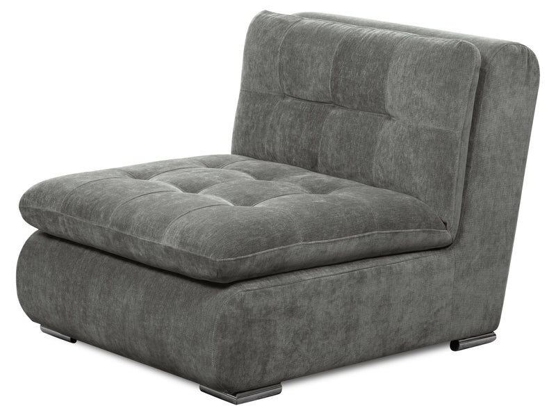 Scott Living Plaza Modular 5-Piece Fabric Sectional with Storage Console, Dual Cupholders and Ottoman - Grey