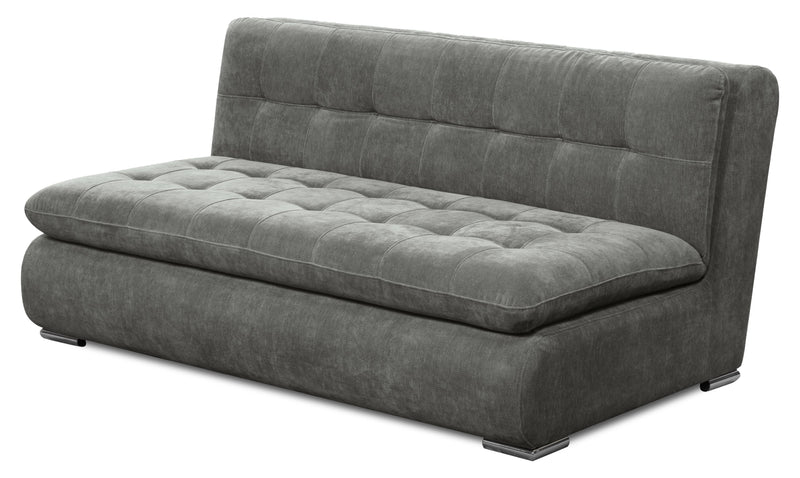 Scott Living Plaza Modular 5-Piece Fabric Sectional with Storage Console, Dual Cupholders and Ottoman - Grey