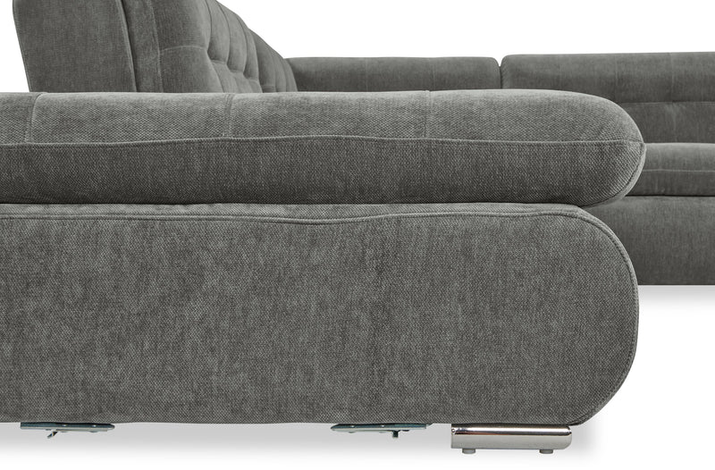 Scott Living Plaza Modular 7-Piece Fabric Sectional with Storage Console and Dual Cupholders - Grey