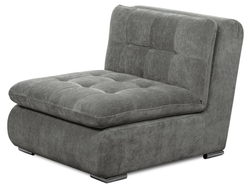Scott Living Plaza Modular 7-Piece Fabric Sectional with Storage Console and Dual Cupholders - Grey