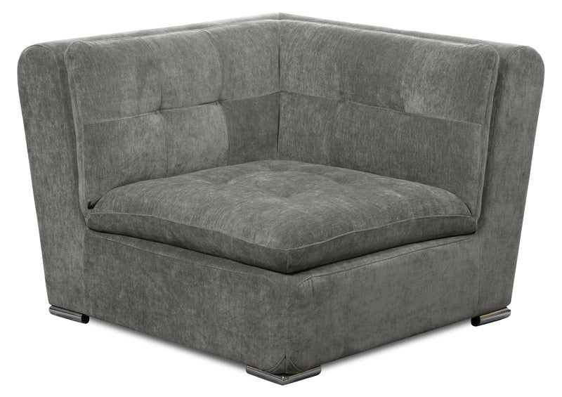 Scott Living Plaza Modular 7-Piece Fabric Sectional with Storage Console and Dual Cupholders - Grey
