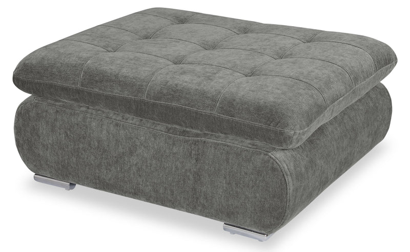 Scott Living Plaza Modular 7-Piece Fabric Sectional with Storage Console and Dual Cupholders - Grey