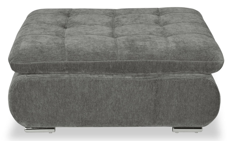Scott Living Plaza Modular 7-Piece Fabric Sectional with Storage Console and Dual Cupholders - Grey