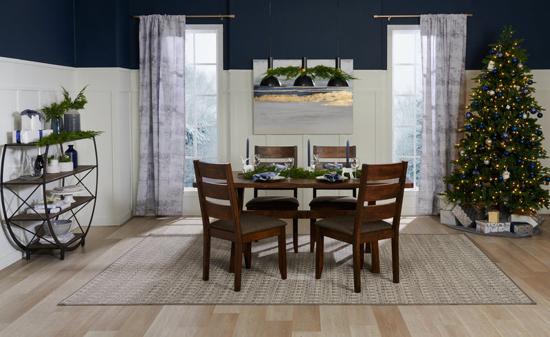 Plum Dining Chair with Polyester Fabric, Wood, Ladder-Back - Nutmeg Brown