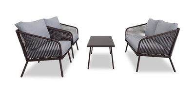 Porto 4-Piece Patio Conversation Set - Black | Ensemble de conversation Porto 4 pièces pour la terrasse - noir