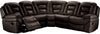 Leo 5-Piece Leather-Look Fabric Reclining Sectional - Walnut Brown