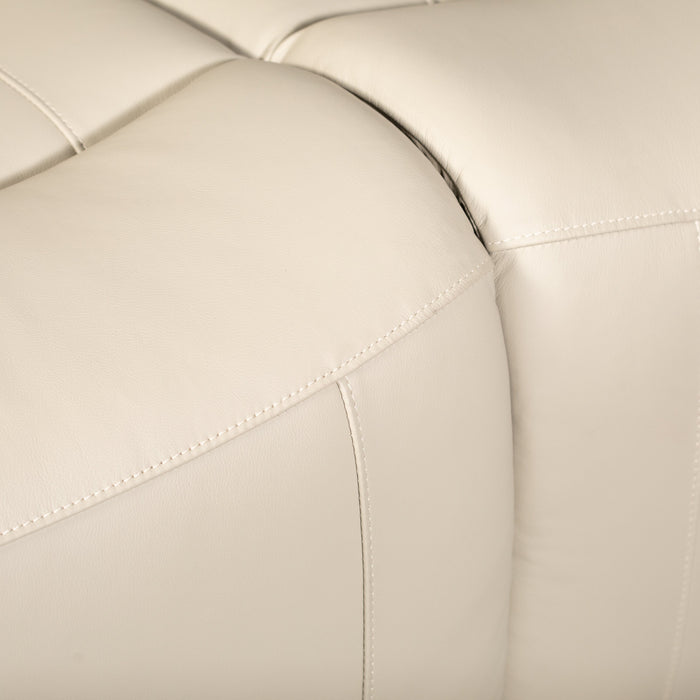 Quincy Genuine Leather Reclining Loveseat Beige The Brick