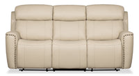 Quincy Genuine Leather Power Reclining Sofa - Beige 