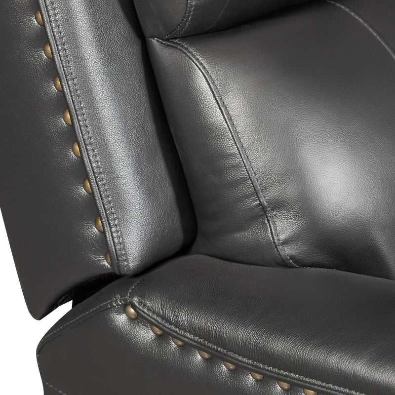 Quincy Genuine Leather Recliner Black The Brick