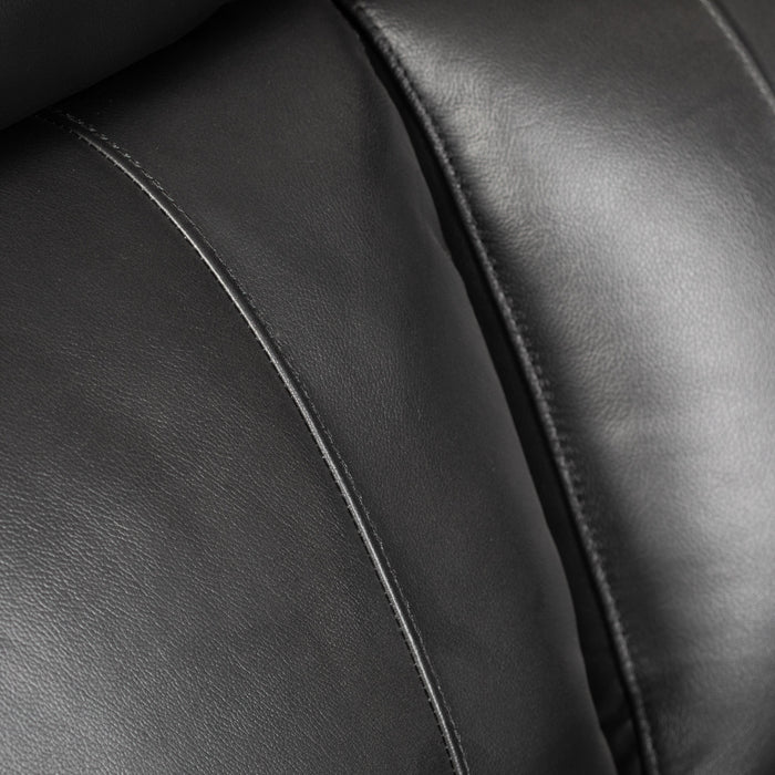 Quincy Genuine Leather Reclining Loveseat Black The Brick