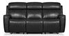 Quincy Genuine Leather Power Reclining Sofa - Black