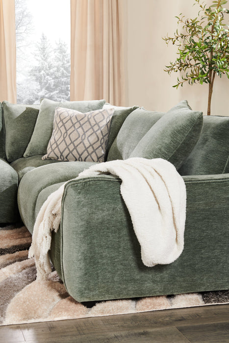 Reflect 3-Piece Chenille Fabric Sectional with Reversible Back Cushions - Green