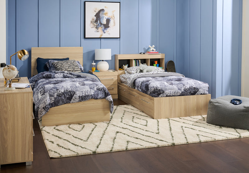 Riley Bedside 2-Drawer Nightstand, 21\"W x 24\"H, Made in Canada - Natural