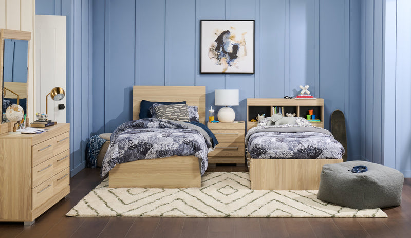 Riley Bedside 2-Drawer Nightstand, 21\"W x 24\"H, Made in Canada - Natural