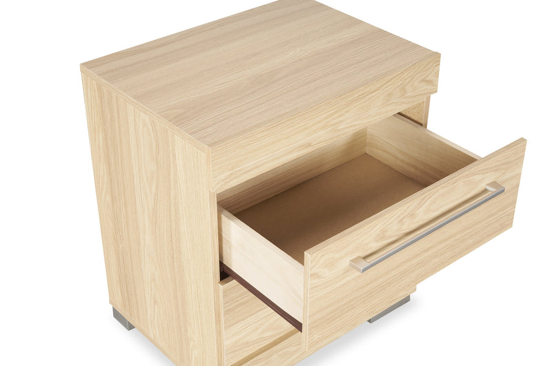 Riley Bedside 2-Drawer Nightstand, 21\"W x 24\"H, Made in Canada - Natural